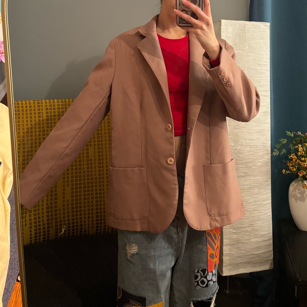 Eccobay Basic Collection Women Soft Pink Blazer Size large